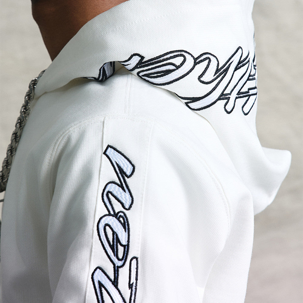 VAKA TYPESHYT Classic heavy work patch embroidery zipper round neck hooded sweatshirt for men and women image 4