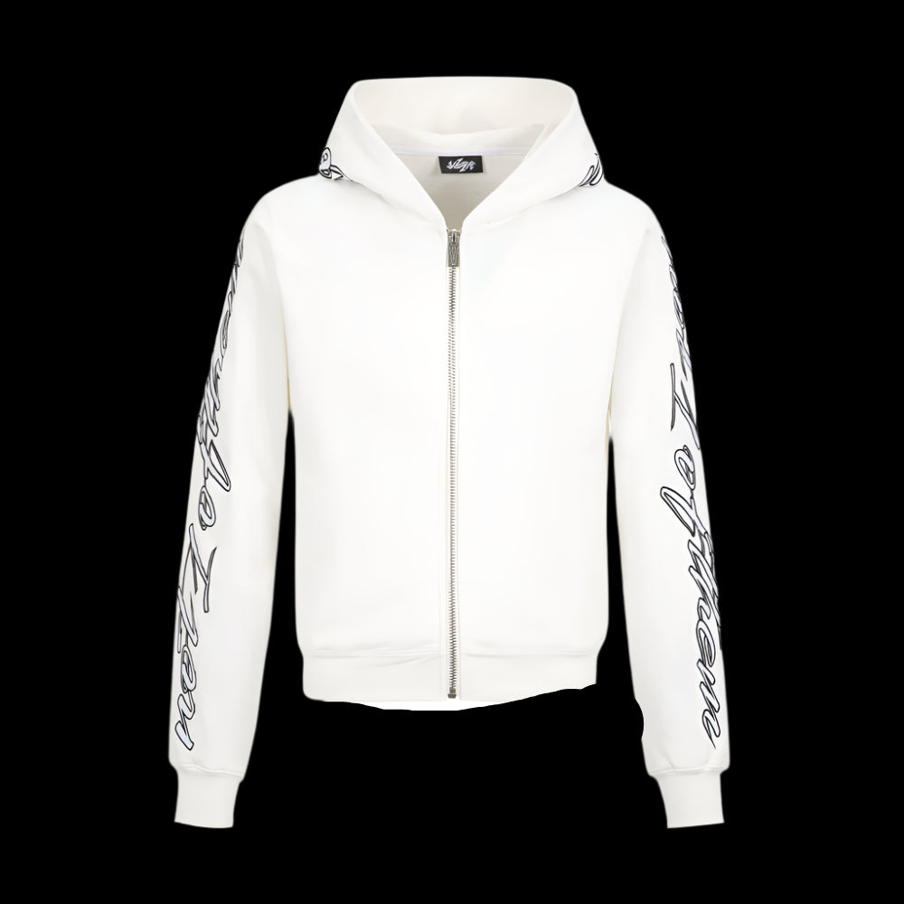 VAKA TYPESHYT Classic heavy work patch embroidery zipper round neck hooded sweatshirt for men and women image 6