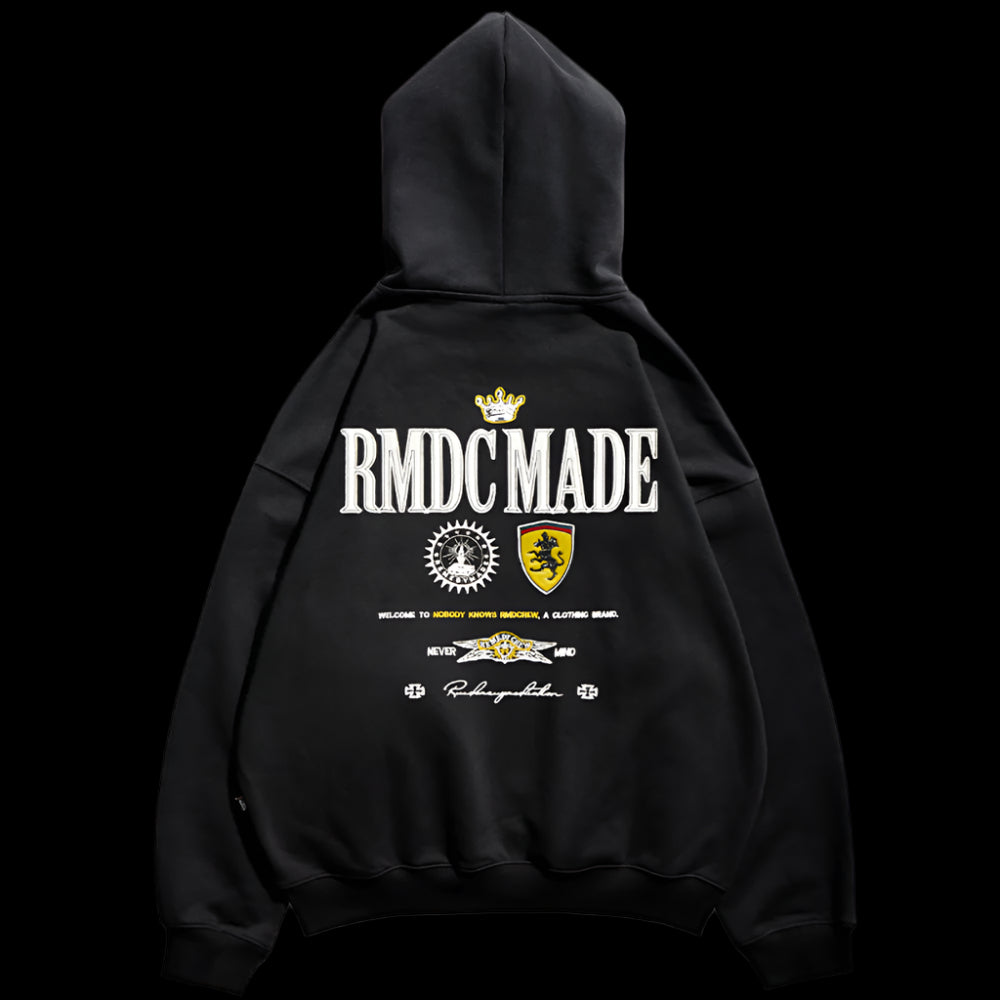 Remedy National Trend Autumn and Winter New Embroidered Loose Hoodie Jacket American Street Fashion Brand Heavy Hooded Sweater Men image 5