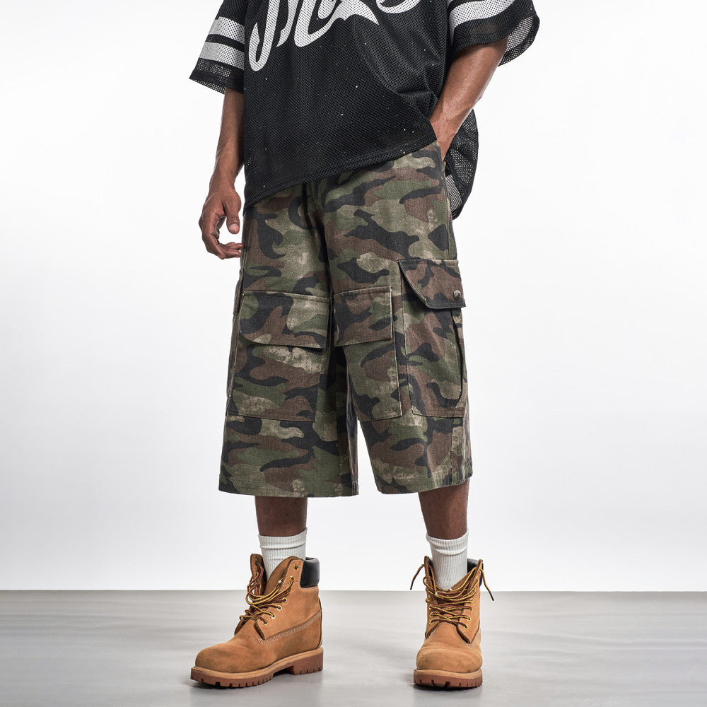 MT99 official flagship store street style OOTD camouflage pants light outdoor functional workwear cropped pants trendy shorts Invoices available image 4