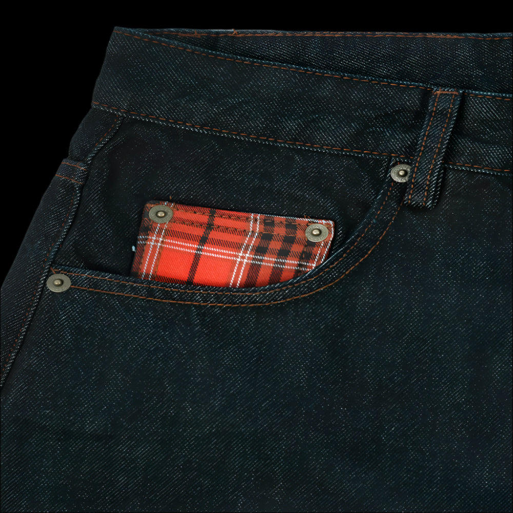 RARRL 13 5 oz original denim selvedge denim plaid patchwork wide leg cropped trousers cleanfit image 4