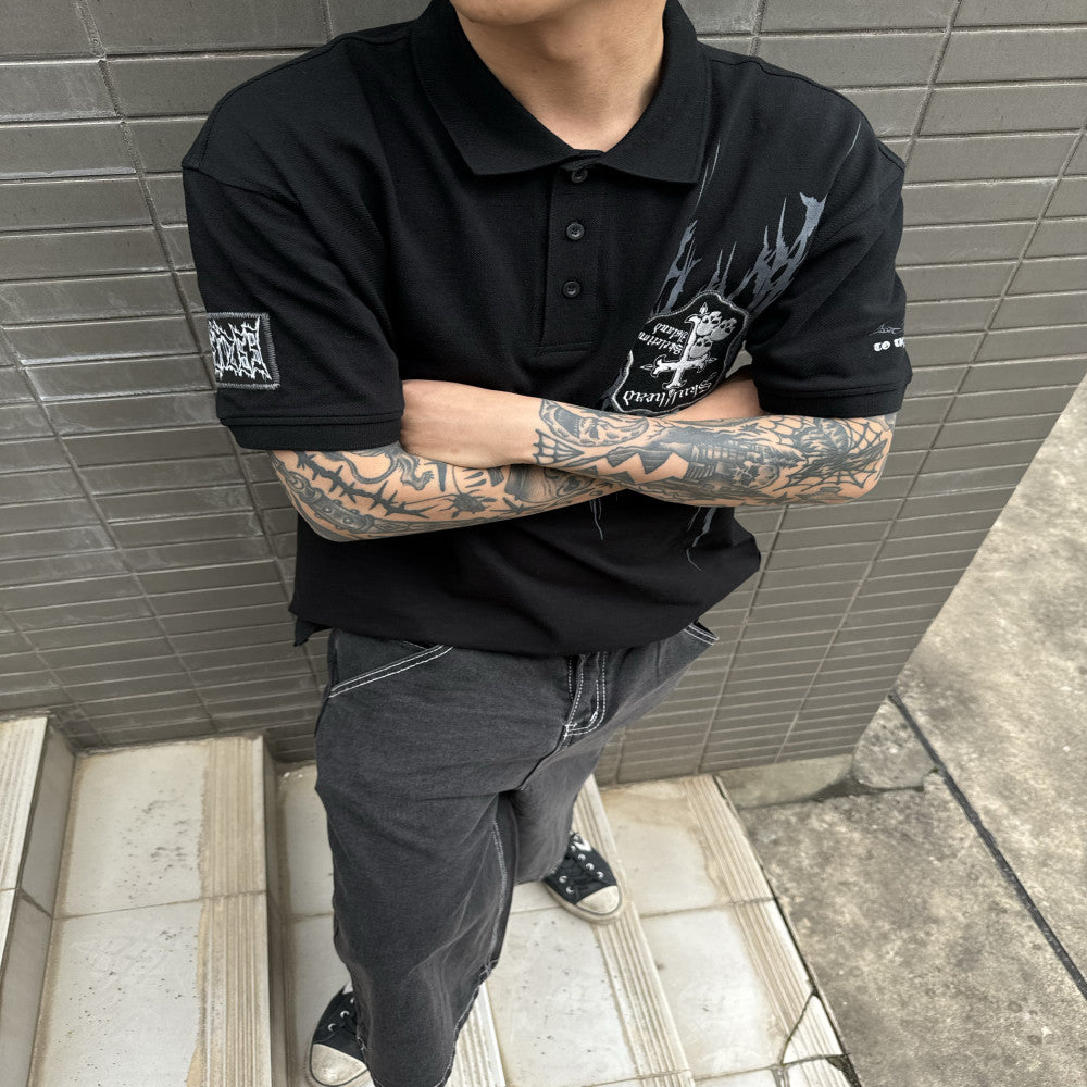 PT269 Totem skull Polo T shirt image 2