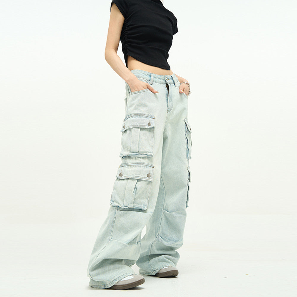 77FIGHT SINCE 77X77 UtilityDrip Cargo Jeans