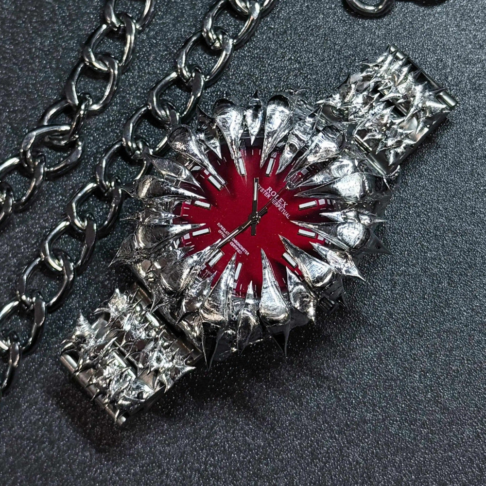 Handmade Original European and American Alien Vampire Dragon Scale Spiny Tin Soldering Watch for Men and Women Designed for a Small Market Quartz Watch image 0