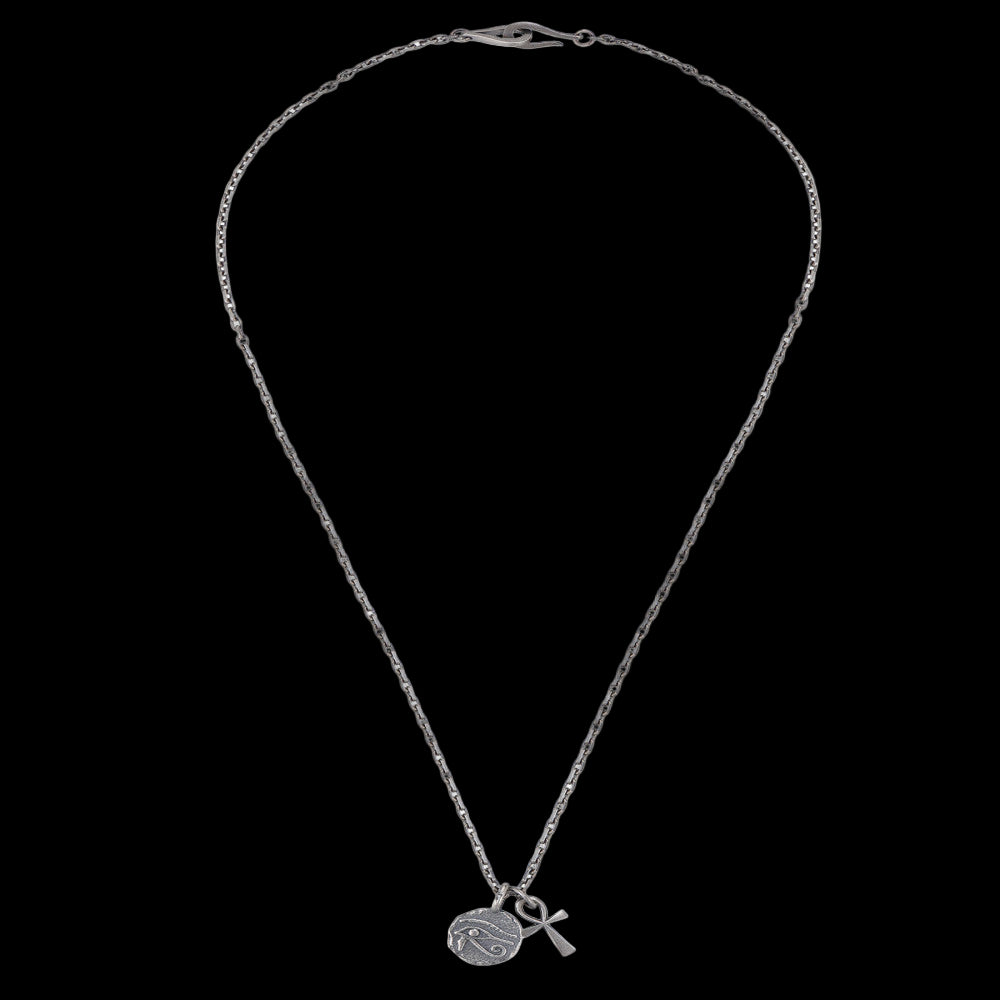 JANENG Chasing Shore 925 Pure Silver Horus Eye Pendant Retro Vintage Vintage Vintage Men s and Women s Neutral Matching Necklace image 5