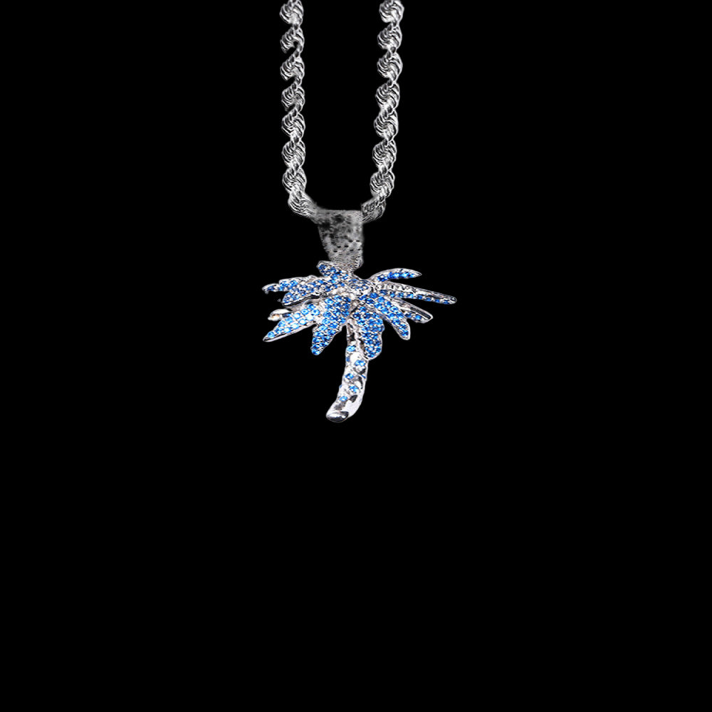Coconut tree pendant Coconut tree element necklace pendant Hip hop Coconut tree trendy sweater chain for men and women image 2