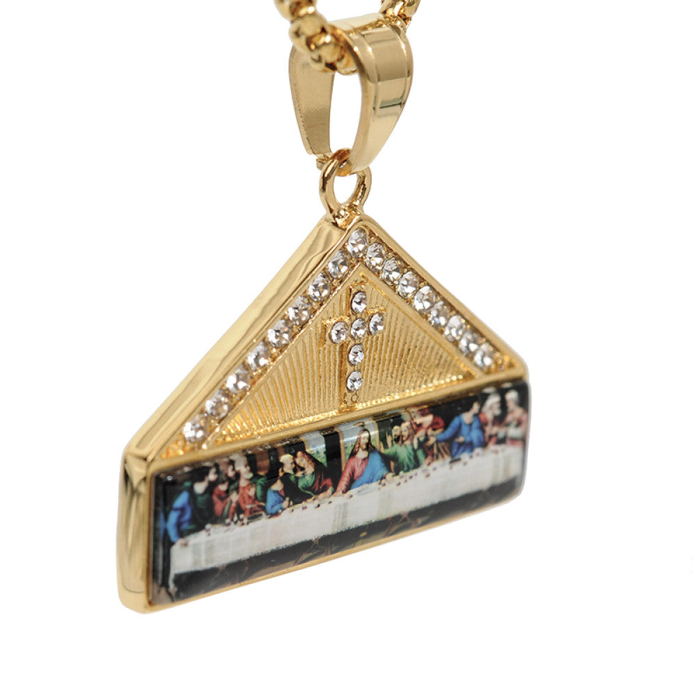 GRGR trendy titanium steel dinner pendant necklace men s hip hop European and American retro women s collarbone chain versatile trendy INS style image 3