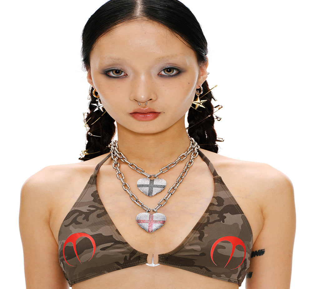 SchwarzGold An Qi Zhang Zining same style American zircon cross full diamond love pendant necklace for men and women image 0