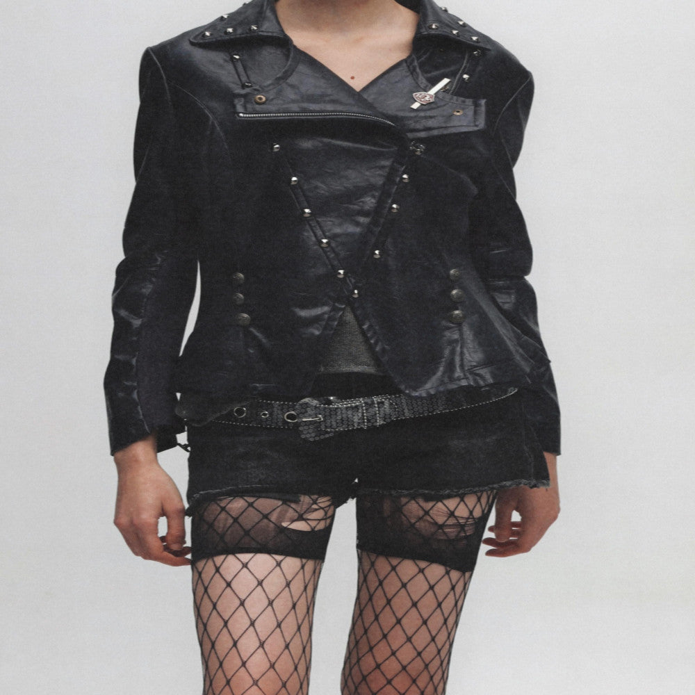 FullTIDE25 new product rhinestone leopard print bead unisex hip hop punk with leather belt image 2