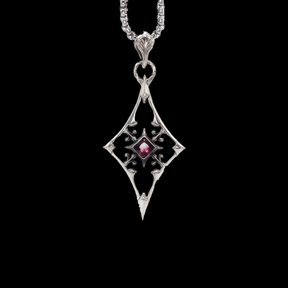 Nocturne Studio S925 sterling silver original design diamond square playing cards niche gemstone couple coin pendant image 5