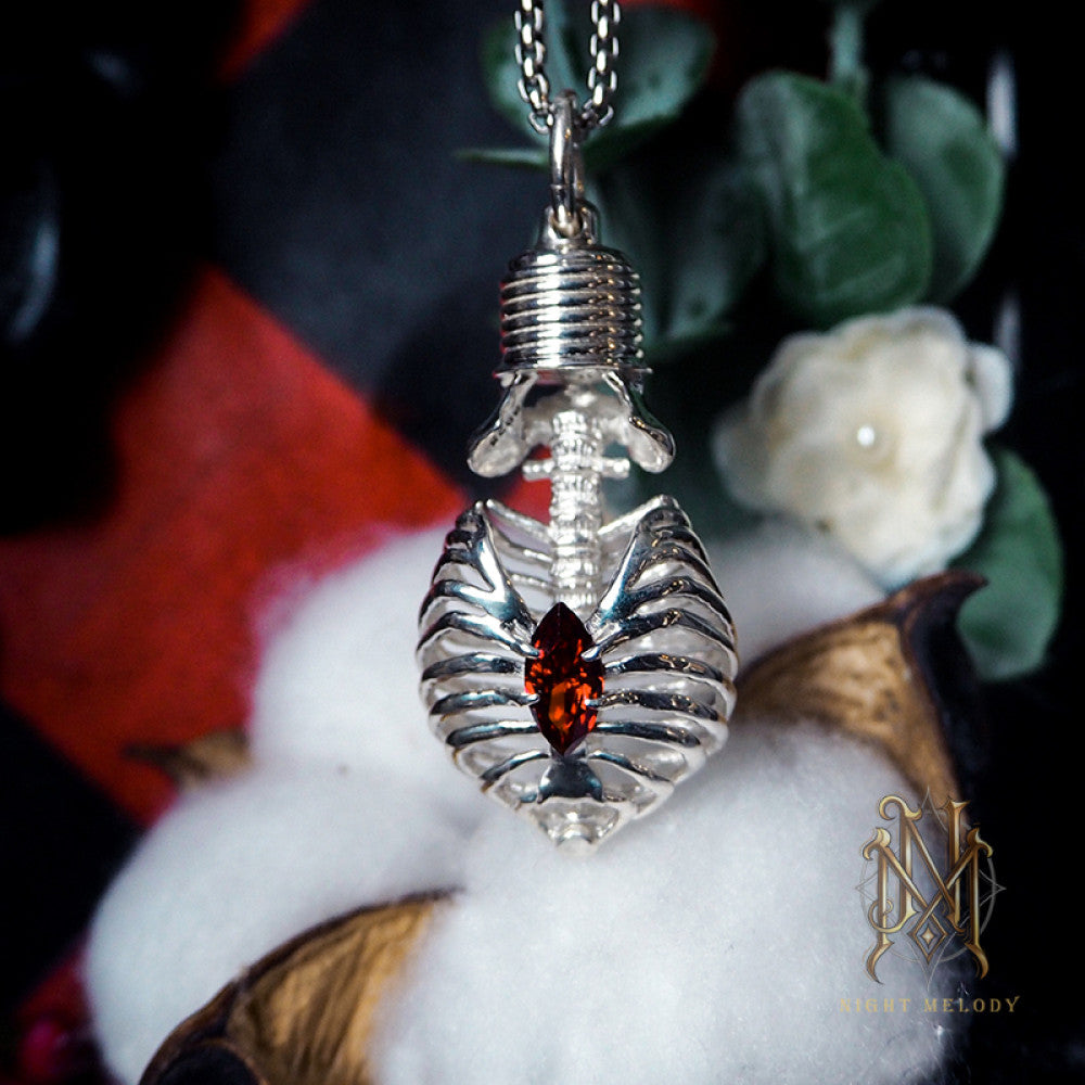 Nocturne Studio S925 Silver Skull Original Design Niche Gothic Gem Couple All match Pendant Life Necklace image 3