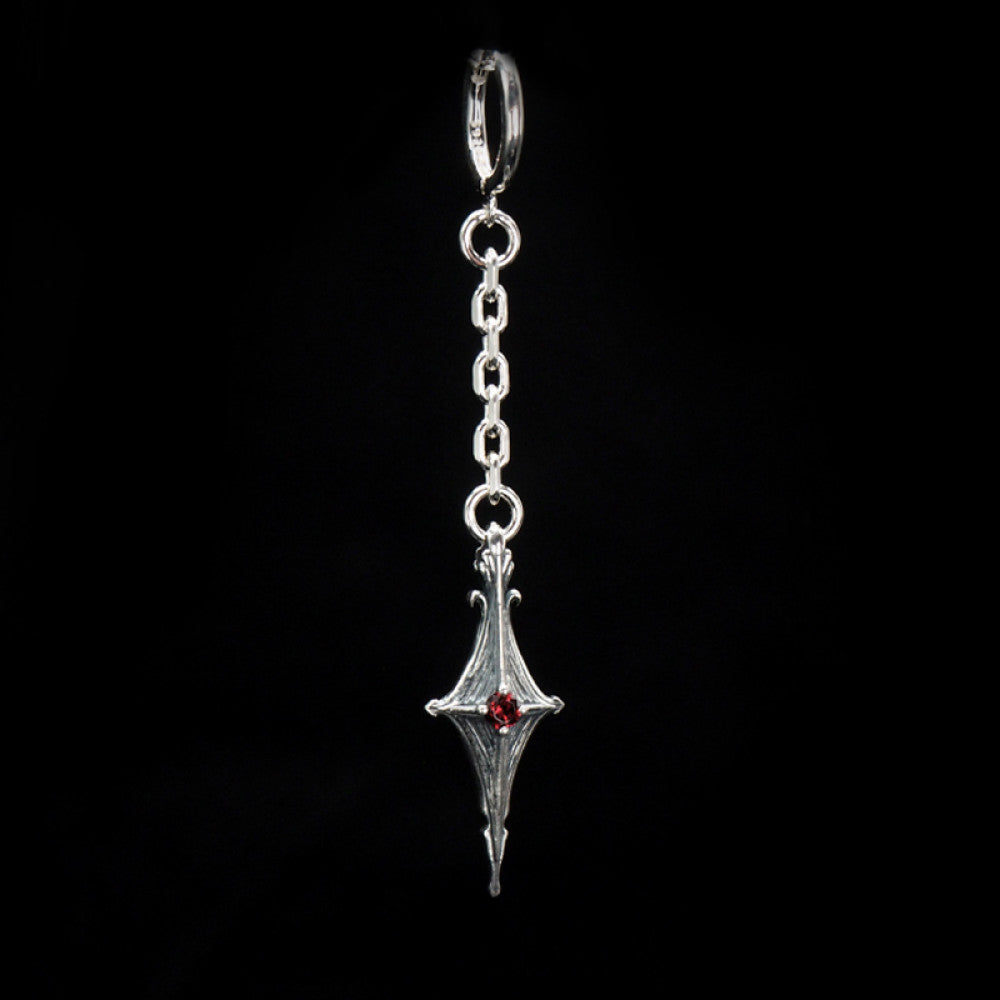 Nocturne Studio S925 sterling silver original star cross versatile niche design ruby couple long earrings image 3