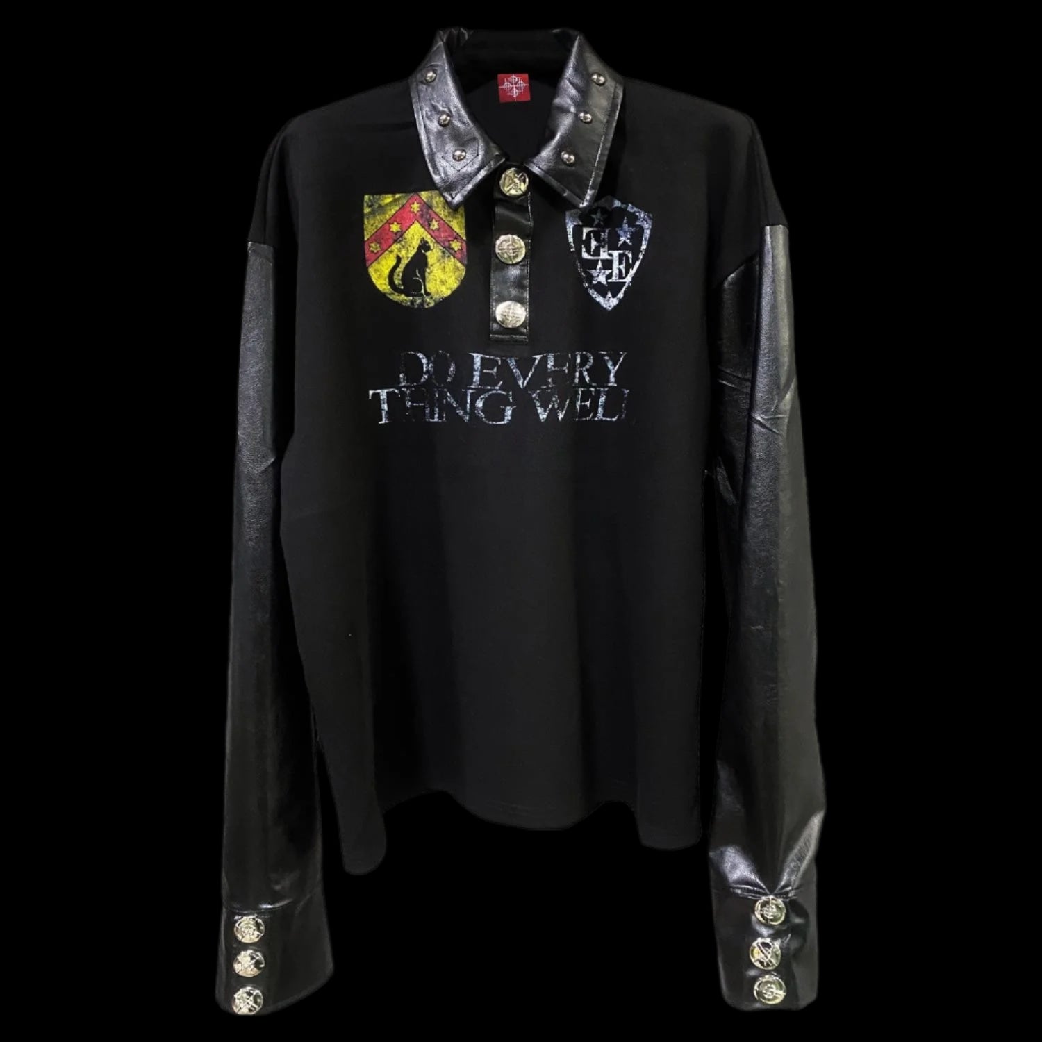 Leather Collar Long Sleeves