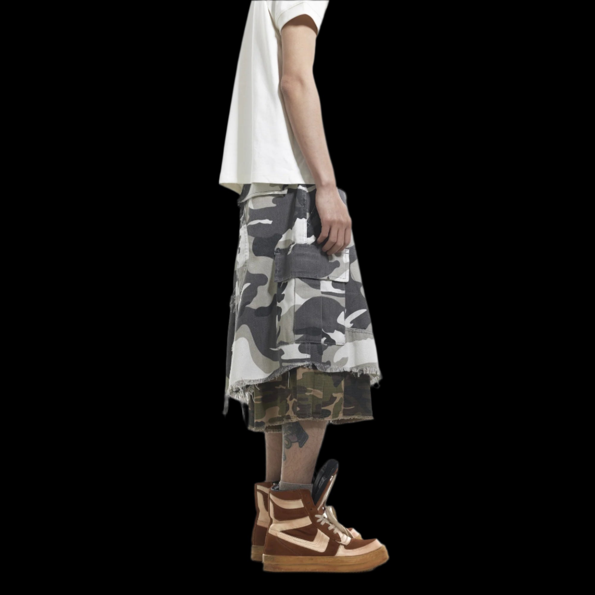 Fake Two Piece Camo Shorts