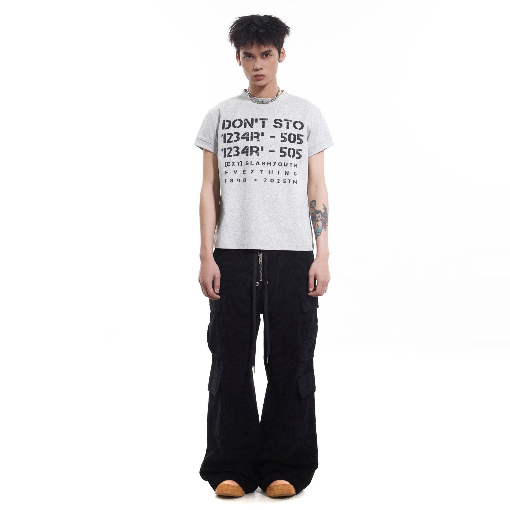 Retro Corduroy Multi Pocket Drawstring Pants
