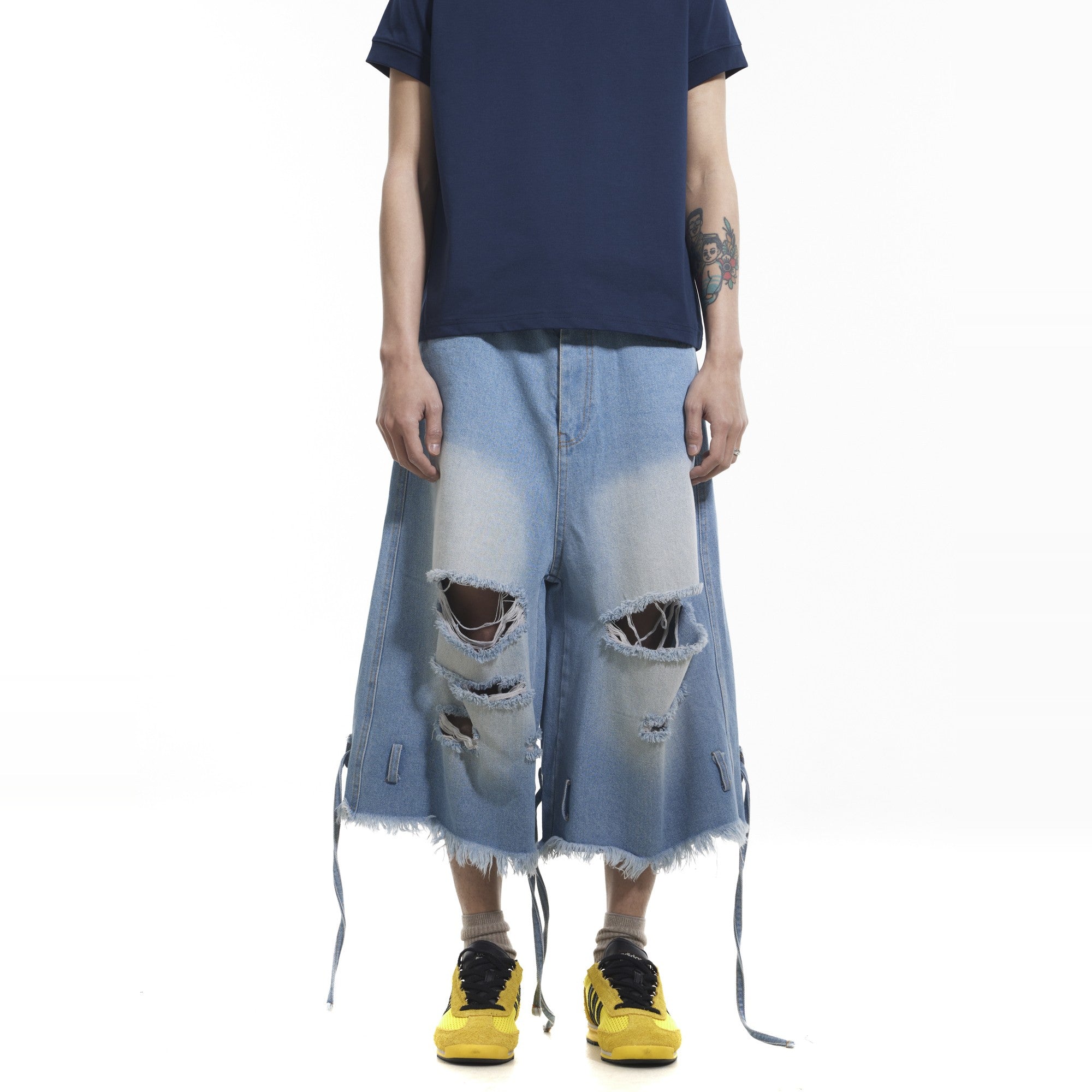 Retro Ripped Denim Shorts