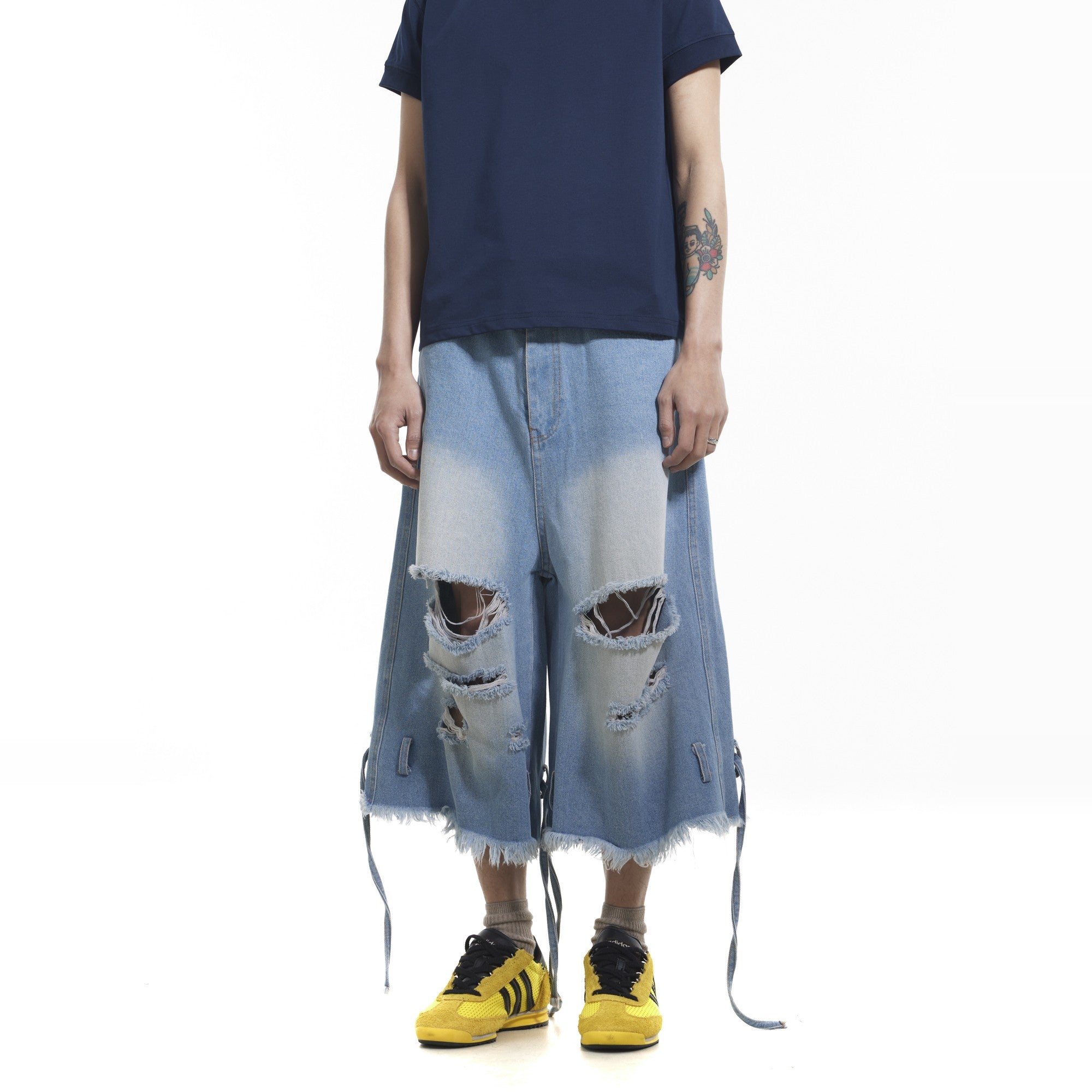 Retro Ripped Denim Shorts