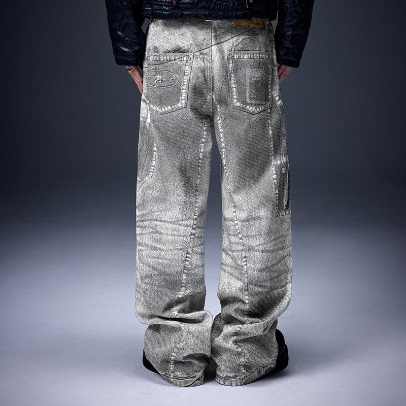 "Vision" X-ray Printed Baggy Jeans