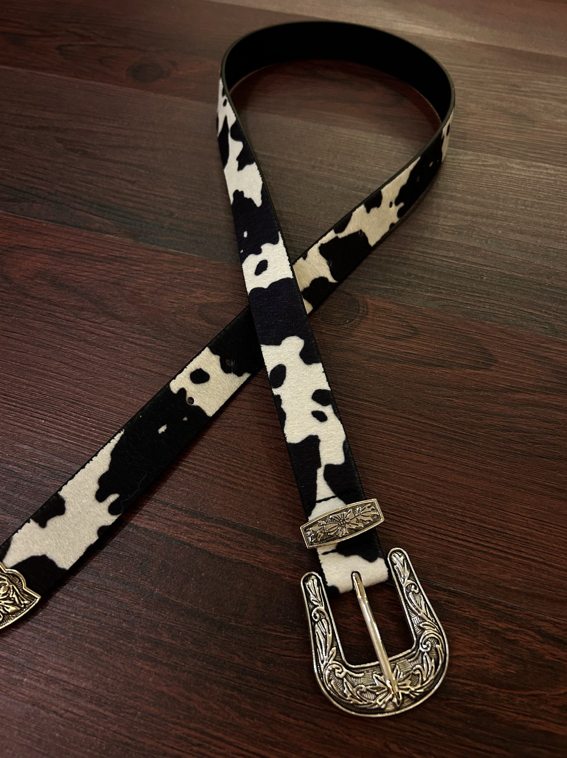 Western Drip Cowprint Classic Belt
