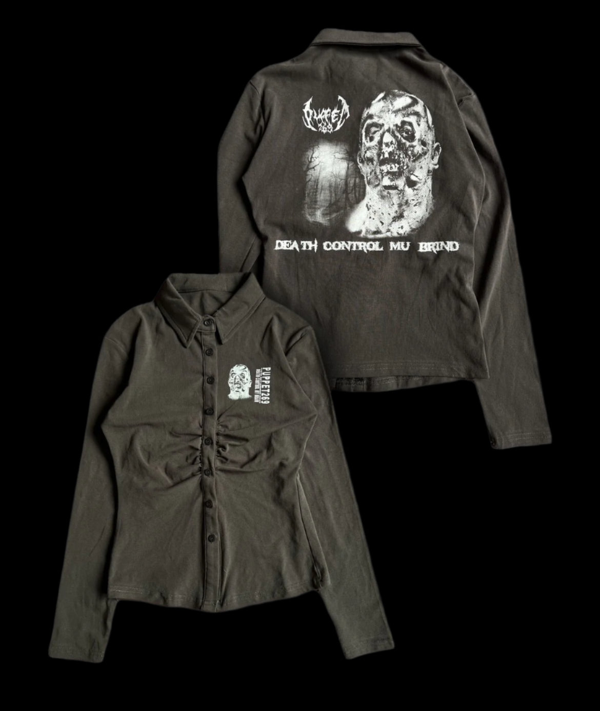 Gothic Long Sleeve Polo Shirt