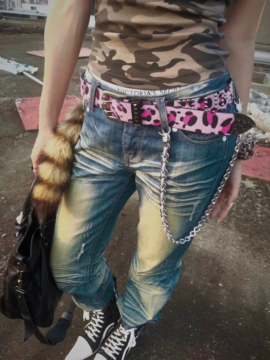 PunkFK Camouflage Hair Punk Belt