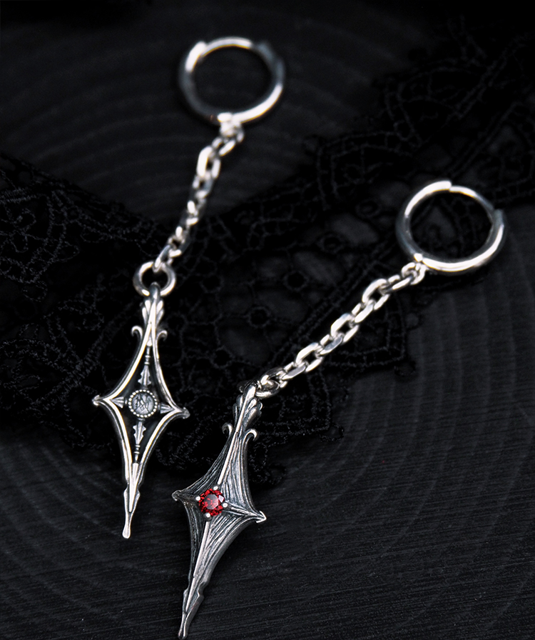 NightMelody Crimson Dagger Earrings