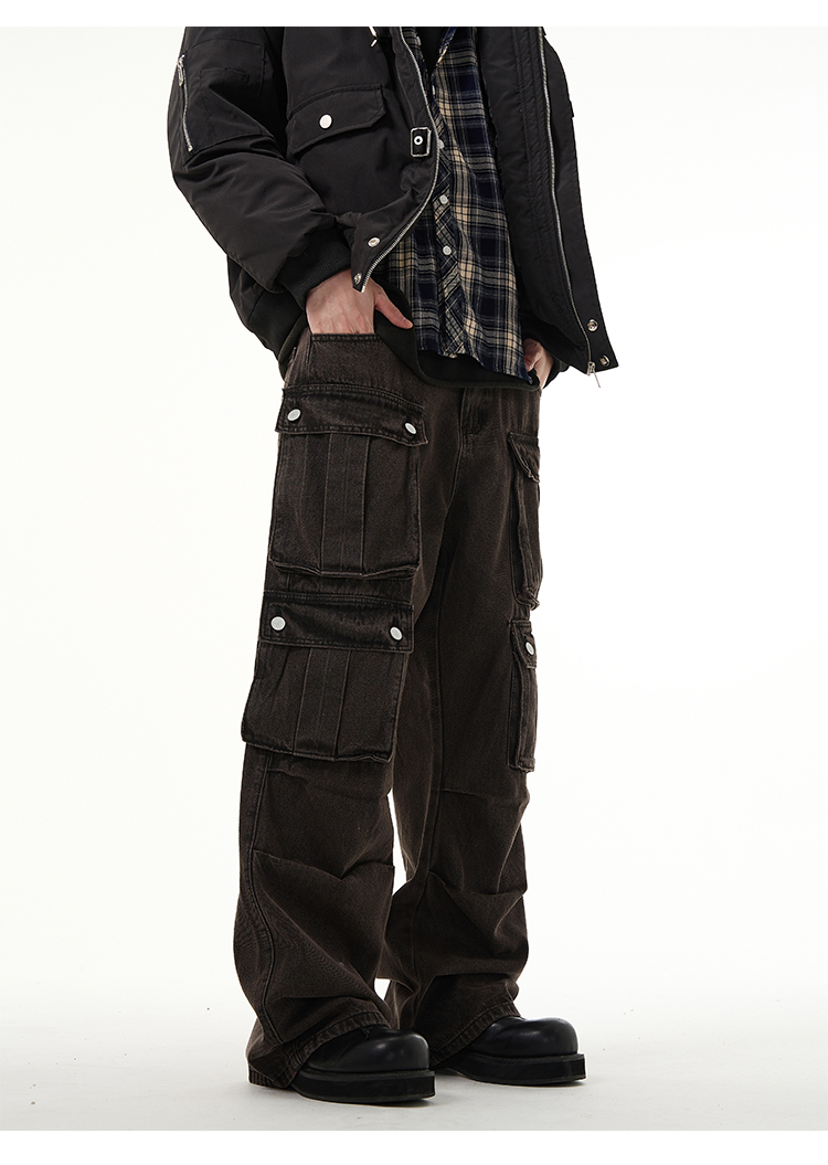 77FIGHT SINCE 77X77 UtilityDrip Cargo Jeans