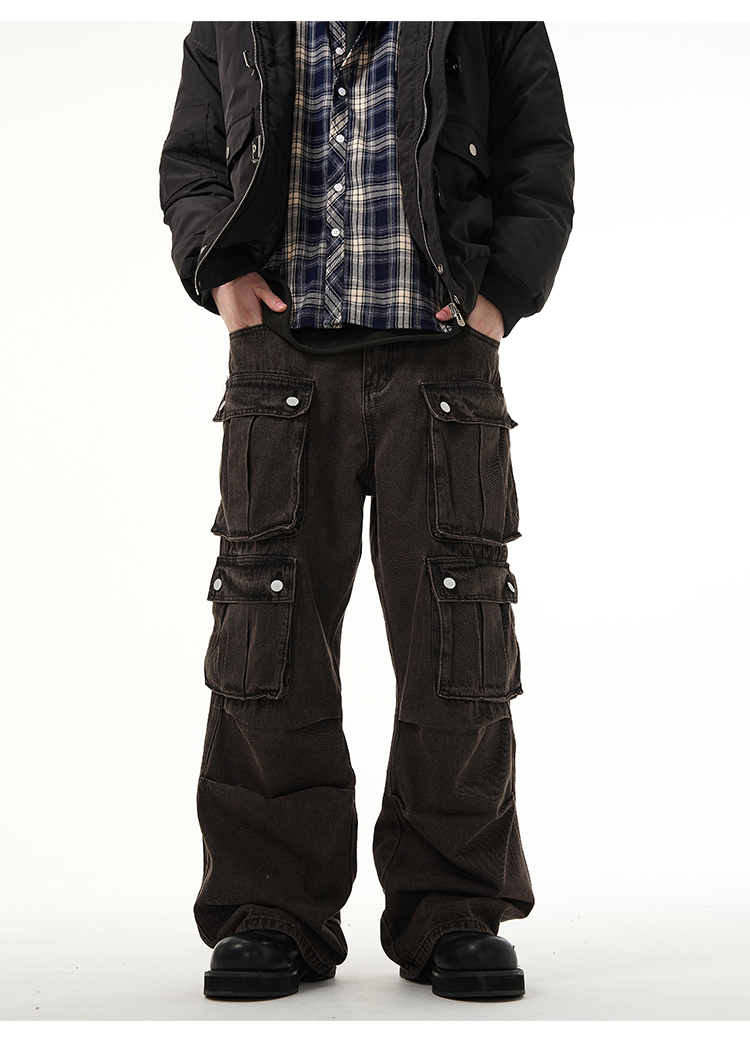 77FIGHT SINCE 77X77 UtilityDrip Cargo Jeans