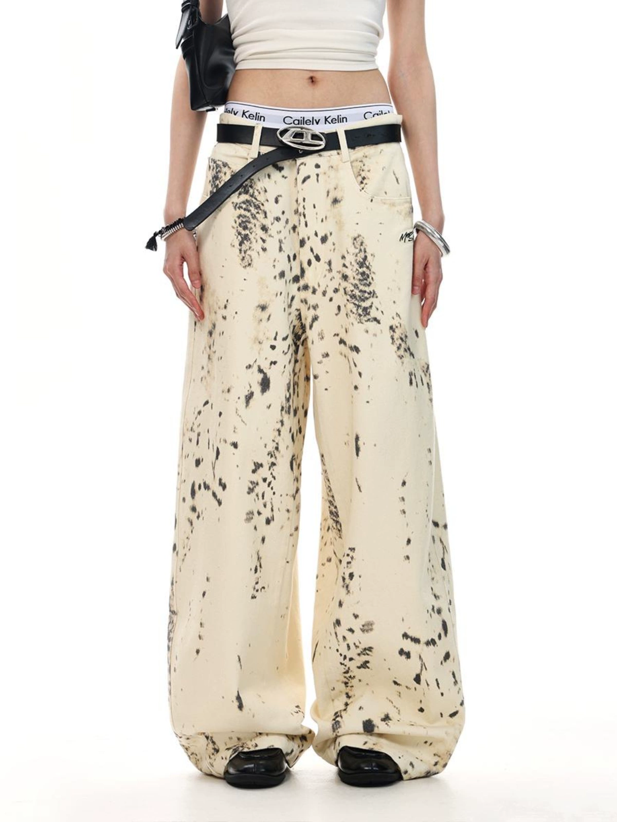Leopard Print Denim Jeans