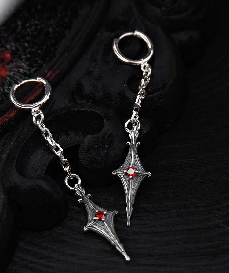 NightMelody Crimson Dagger Earrings