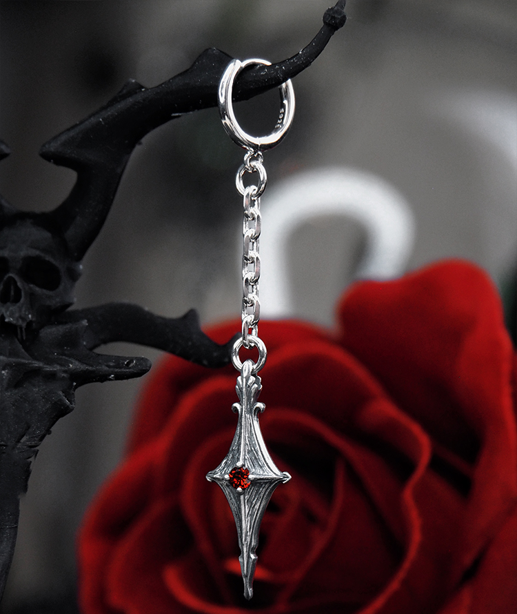 NightMelody Crimson Dagger Earrings