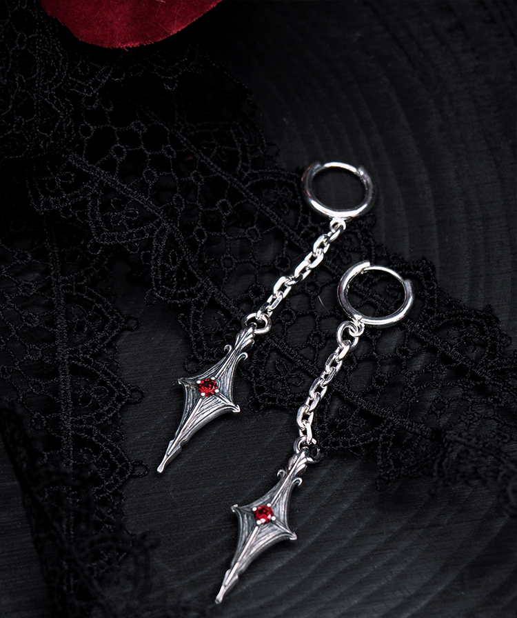 NightMelody Crimson Dagger Earrings