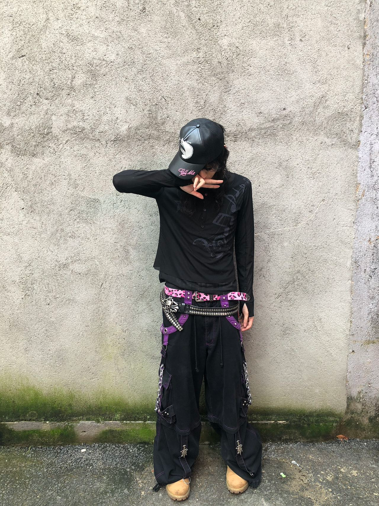 PunkFK Camouflage Hair Punk Belt