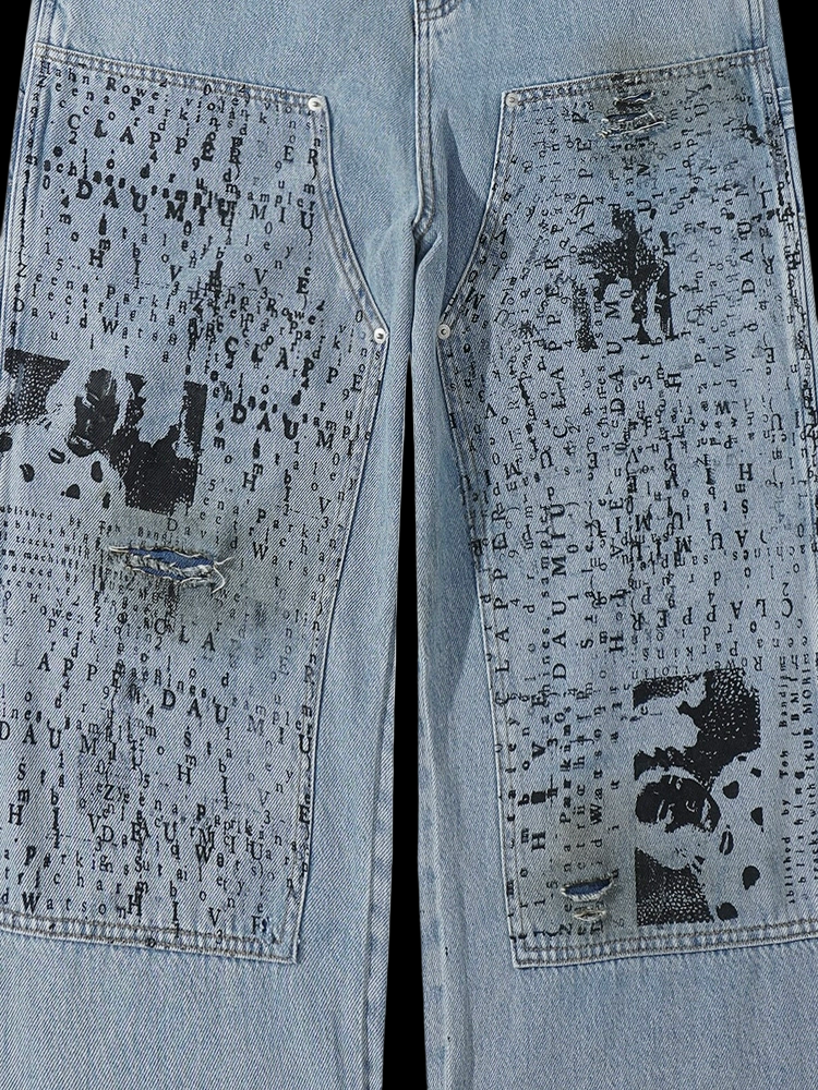 SMILEANDSAD Patchwork Denim