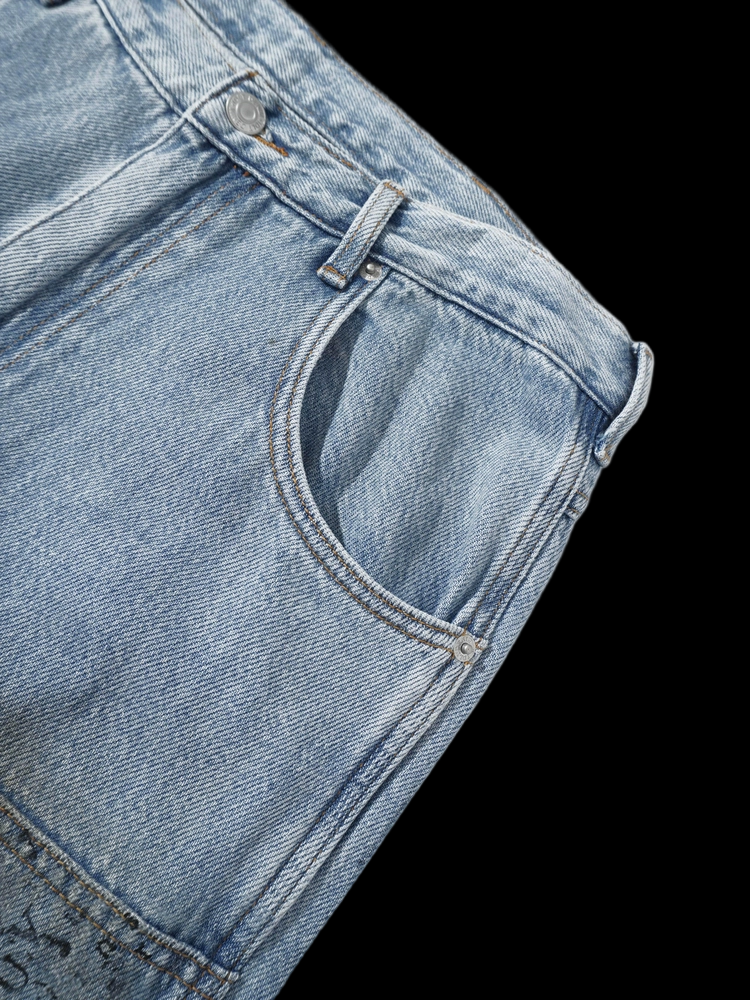 SMILEANDSAD Patchwork Denim