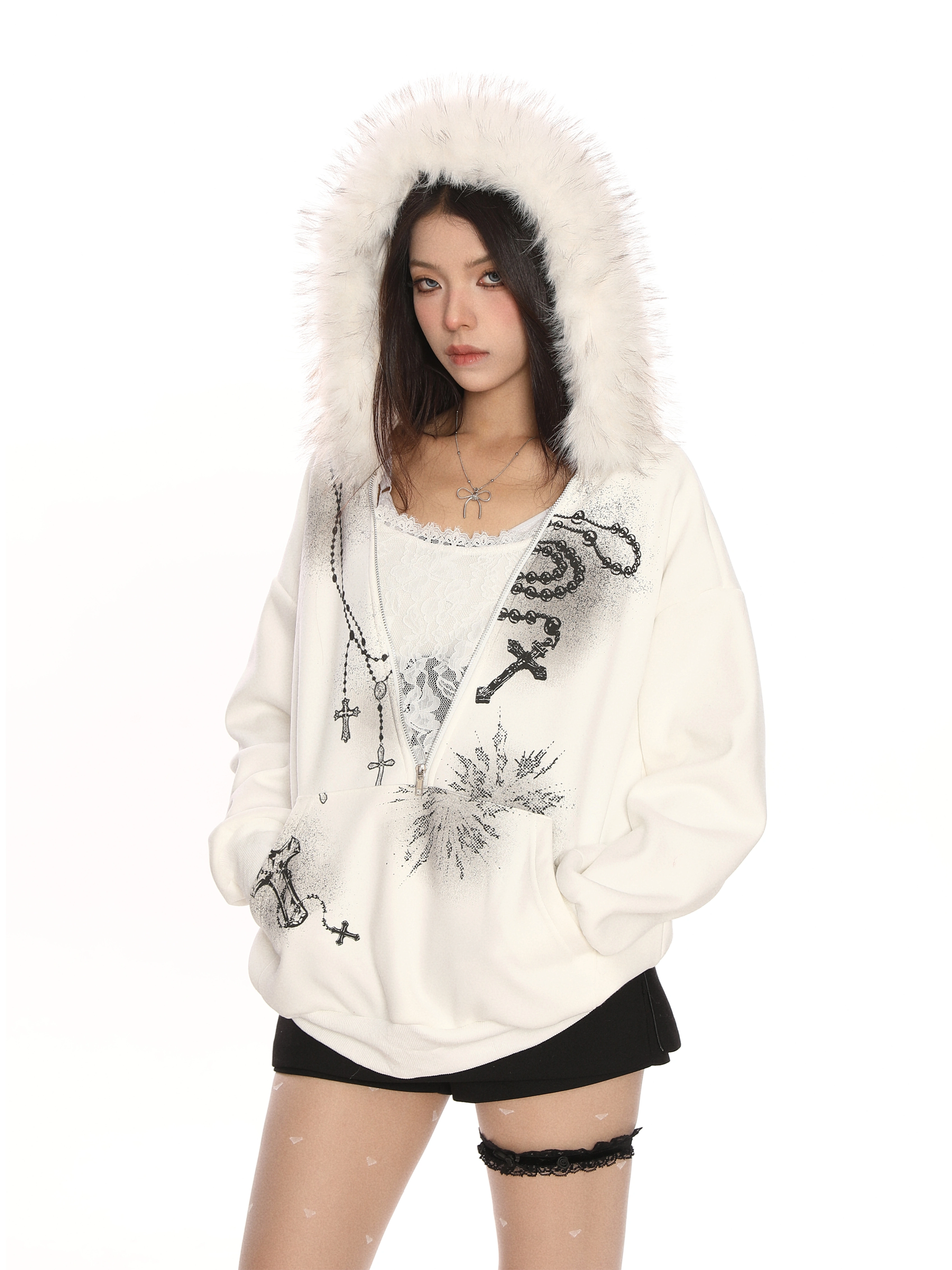 SaintRebel Fur Hoodie