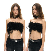 Black Fur Tube Top - Dekayed
