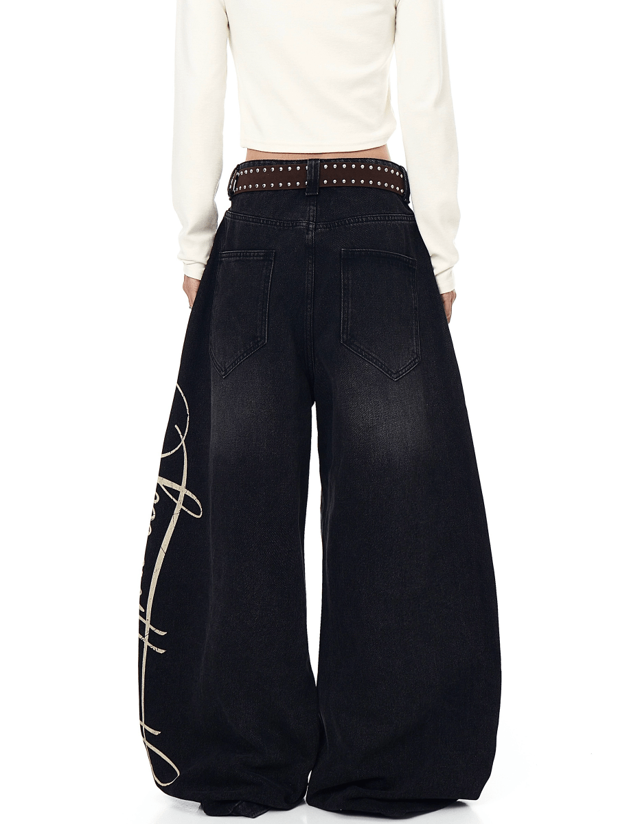 BLACKLISTS InkDrip Baggy Denim Jeans - Dekayed