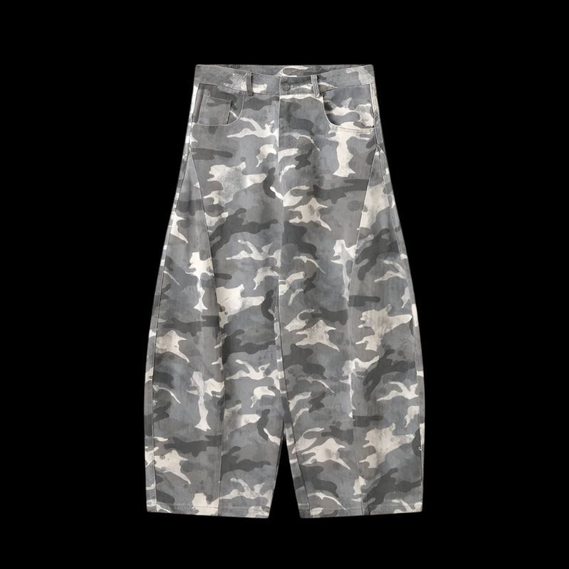 Boxy Washed Camouflage Baggy Jeans - Dekayed