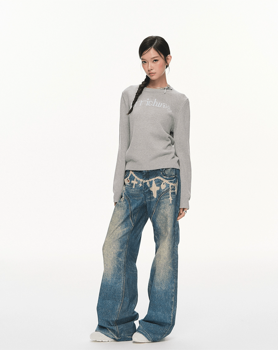 Chain Print Jeans - Dekayed
