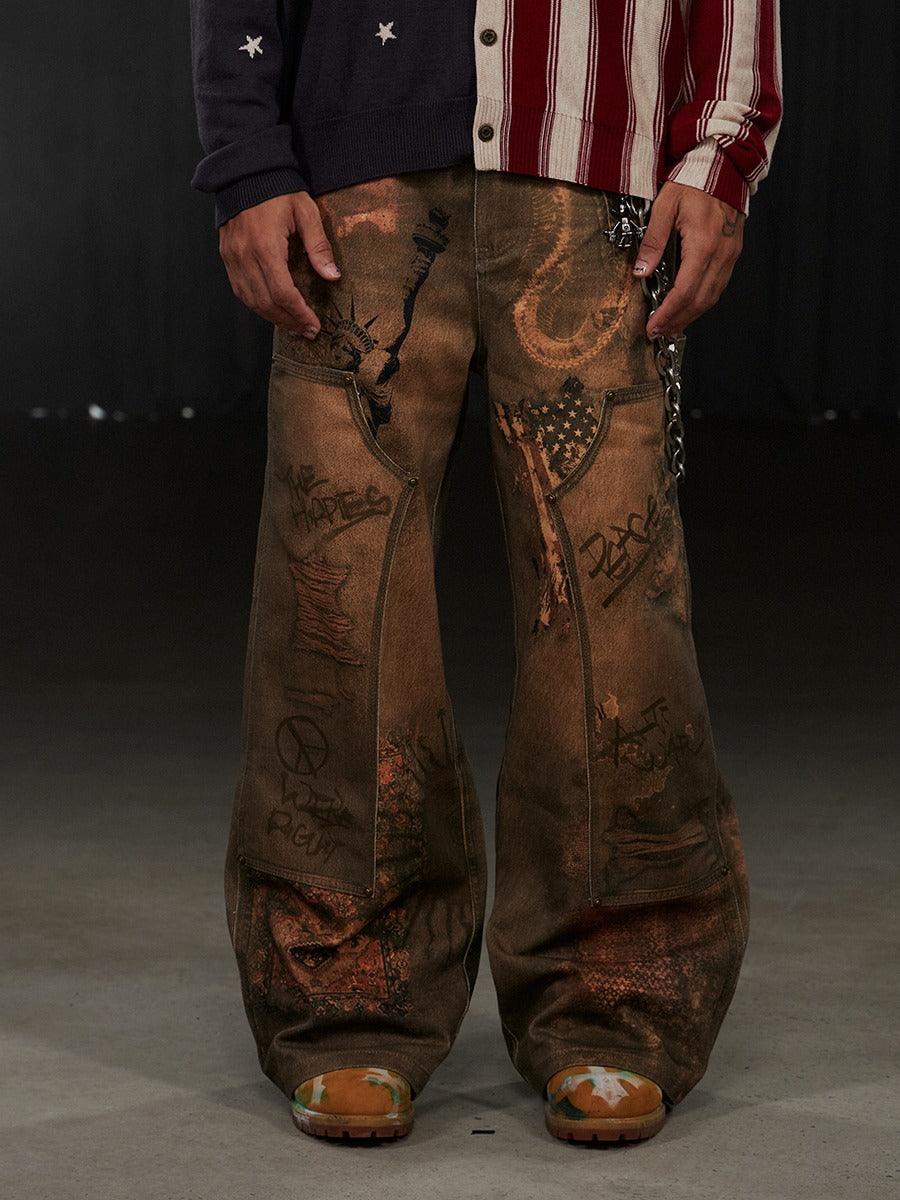 DND4DES "Deconstructed Logging" Denim Jeans - Dekayed