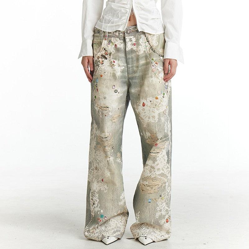 DND4DES Digital Print Gem Empire Jeans - Dekayed