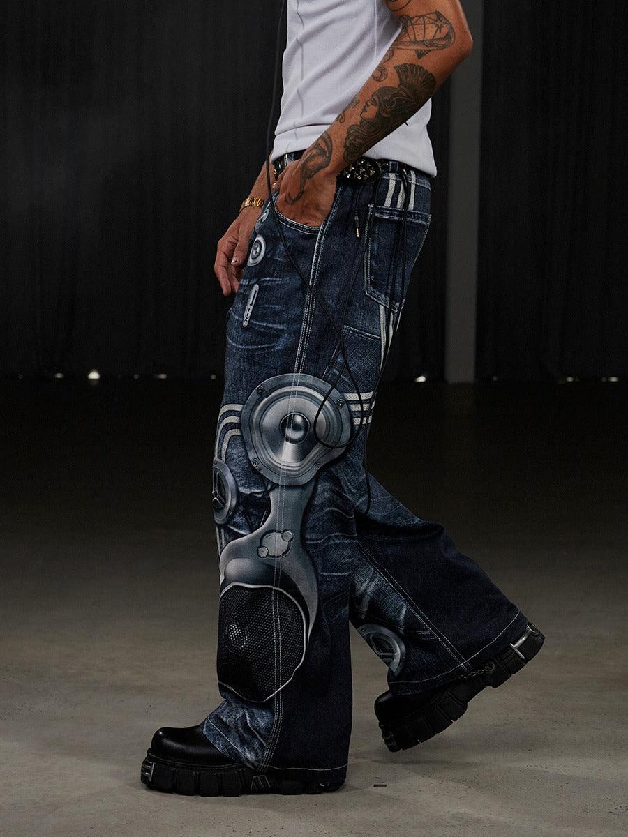 DND4DES "Python Music Festival" Flared Jeans - Dekayed