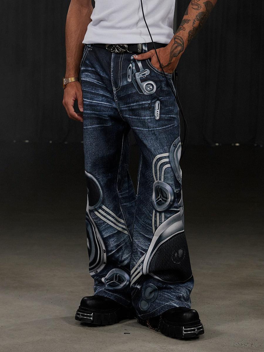 DND4DES "Python Music Festival" Flared Jeans - Dekayed