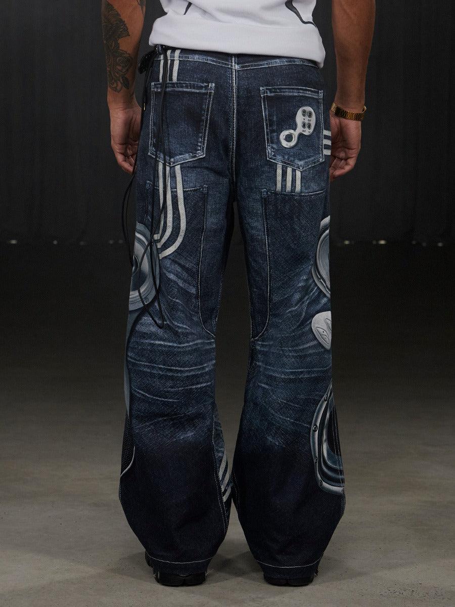 DND4DES "Python Music Festival" Flared Jeans - Dekayed