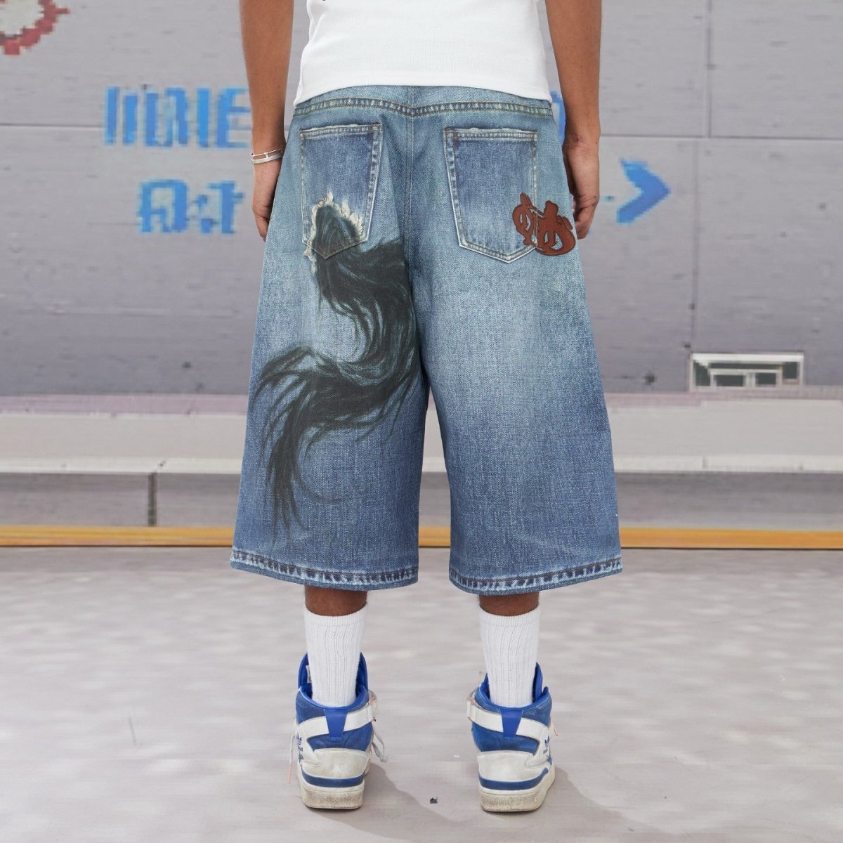 DND4DES Street Oil Painting Denim Shorts - Dekayed