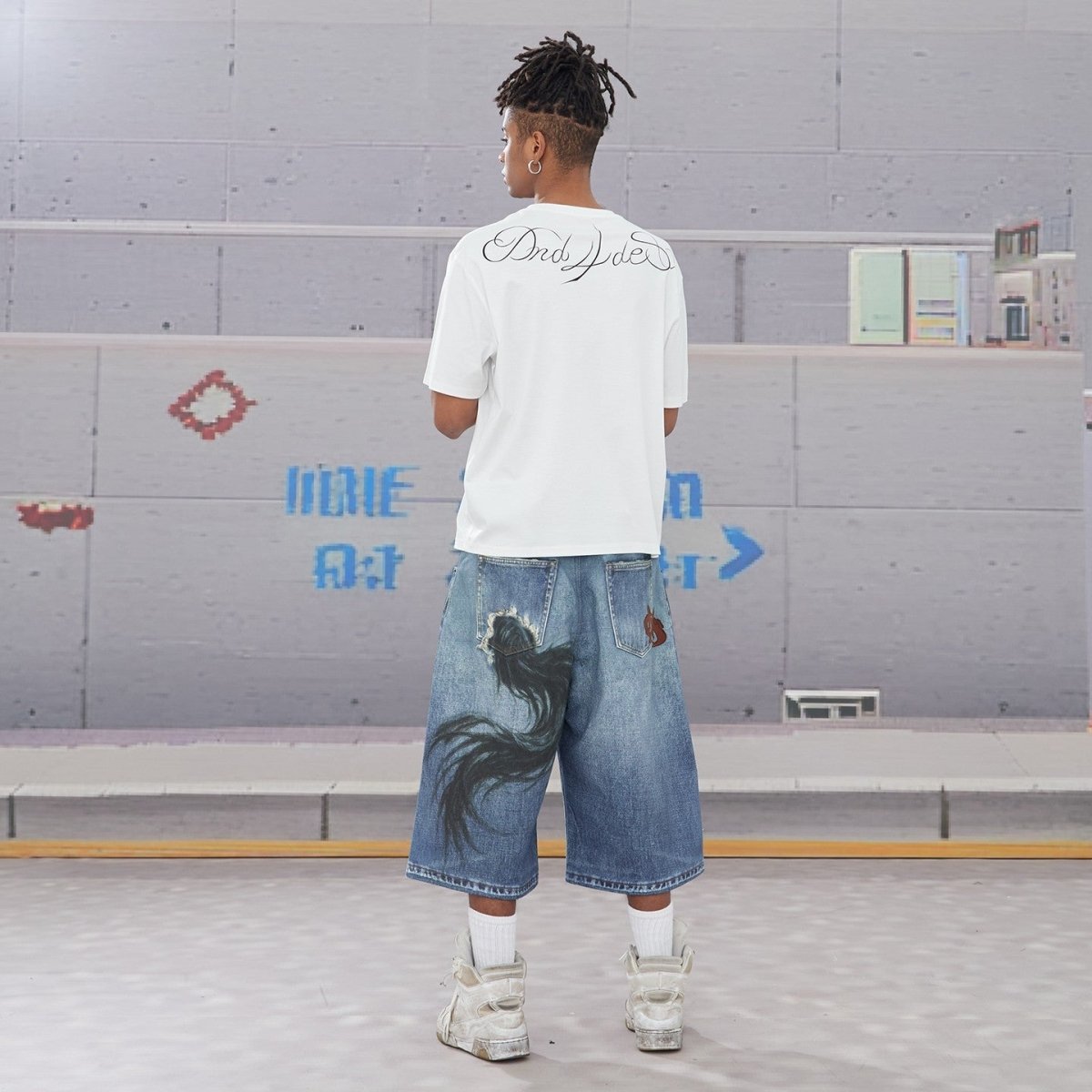 DND4DES Street Oil Painting Denim Shorts - Dekayed