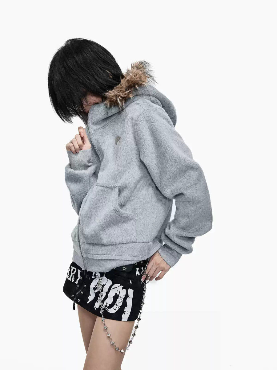 Exclusive Faux Fur Hooded Jacket - Dekayed