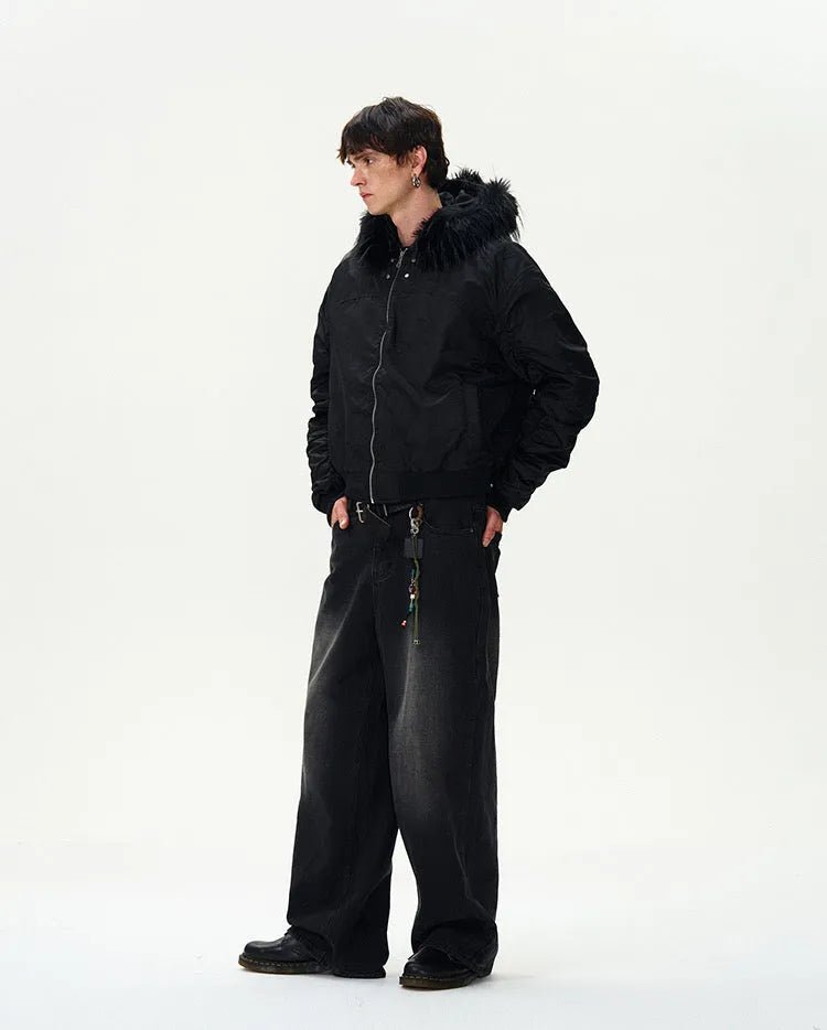 "Jet Black" Cotton Air force Designed Coat - Dekayed