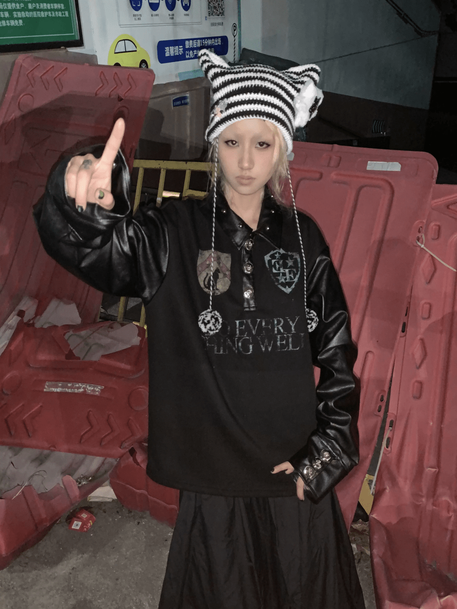 Leather Collar Long Sleeves - Dekayed